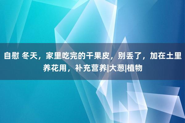 自慰 冬天，家里吃完的干果皮，别丢了，加在土里养花用，补充营养|大葱|植物